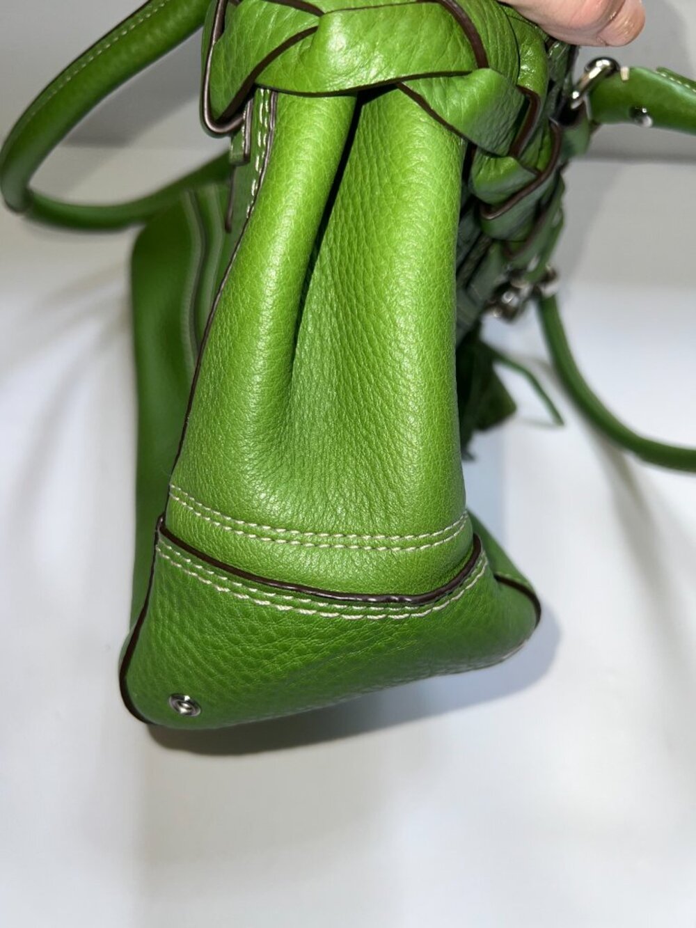 Coach Hampton Braided Pebbled Leather Satchel, ide - Picture 5 of 6